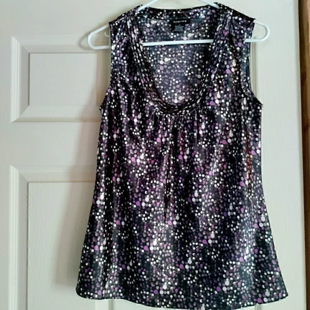 spense polkadot multicolor sleeveless blouse - Picture 1 of 3